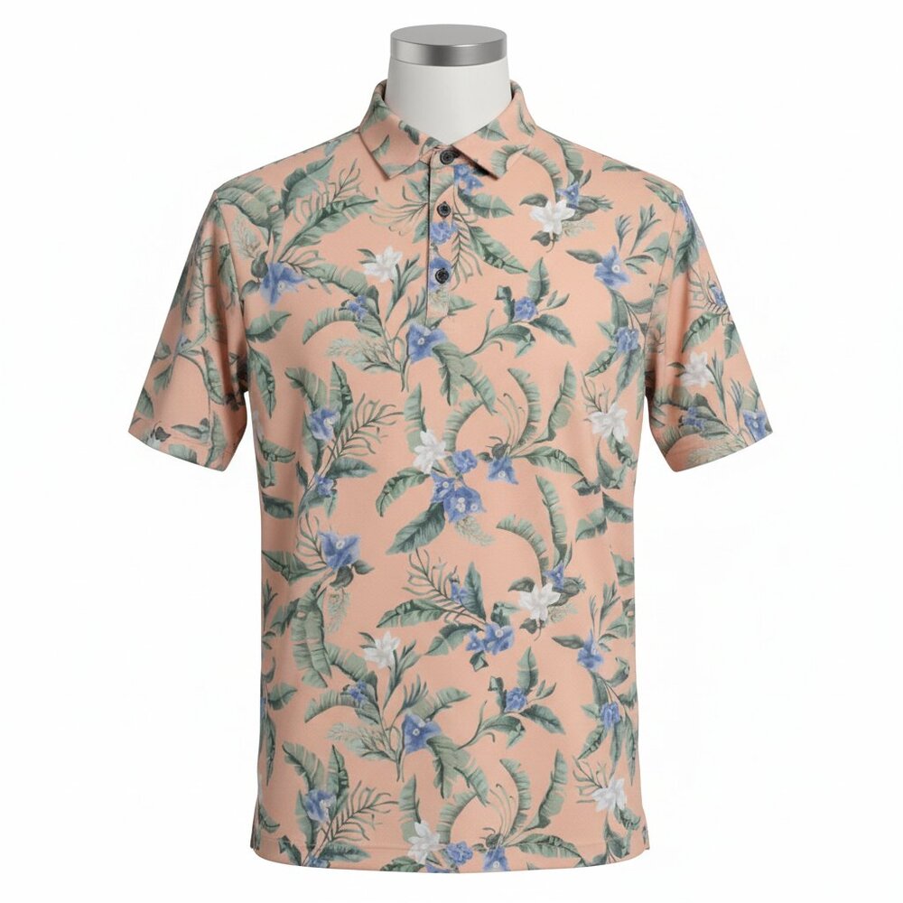 Bad Birdie Core Polo Shirt Mens Small Flora Fiesta‎ Tropical Golf Performance